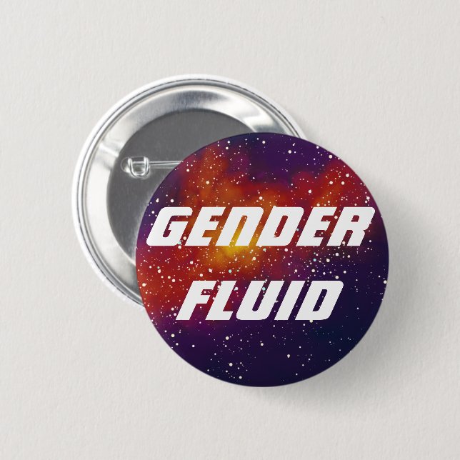 Identitet för Genderfluid anpassadegalax Knapp (Framsida & baksida)