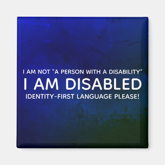 Identitet - första funktionsnedsättning magnet (Framsidan)