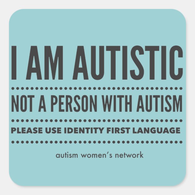 Identitet - första språkstickare fyrkantigt klistermärke (Framsida)