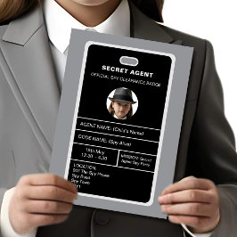 Identitetsbricka för Secret Agent Spy Party Inbjudningar