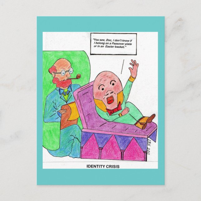 Identitetskrisen i påsk/Pesach Helg Vykort (Framsida)