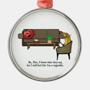 Identitetskrisen, tomat ser psykiatern julgransprydnad metall