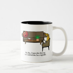 Identitetskrisen, tomat ser psykiatern Två-Tonad mugg