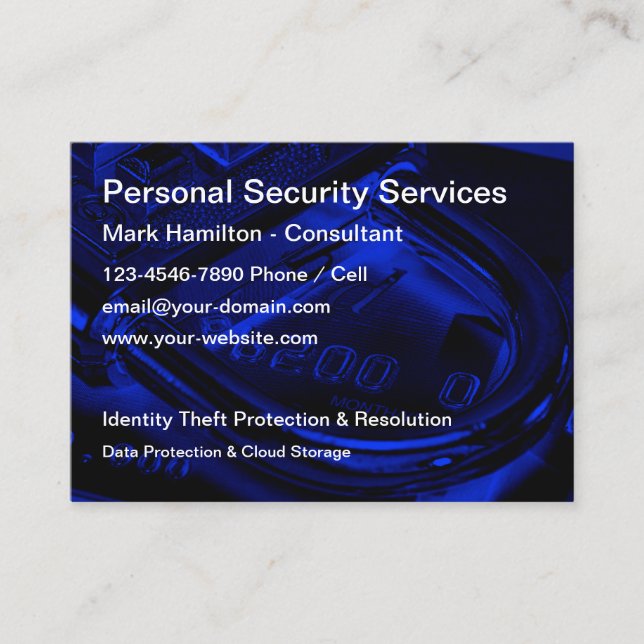 Identitetsstöld och datasäkerhetstjänster  visitkort (Framsida)