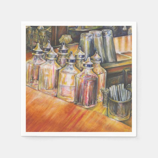 Ideografi av gyllene ljus pappersservett (Framsidan)