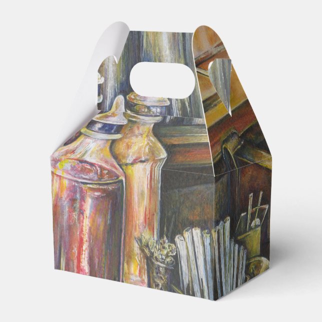 Ideografi av gyllene ljus presentaskar (Framsidan Sidan)