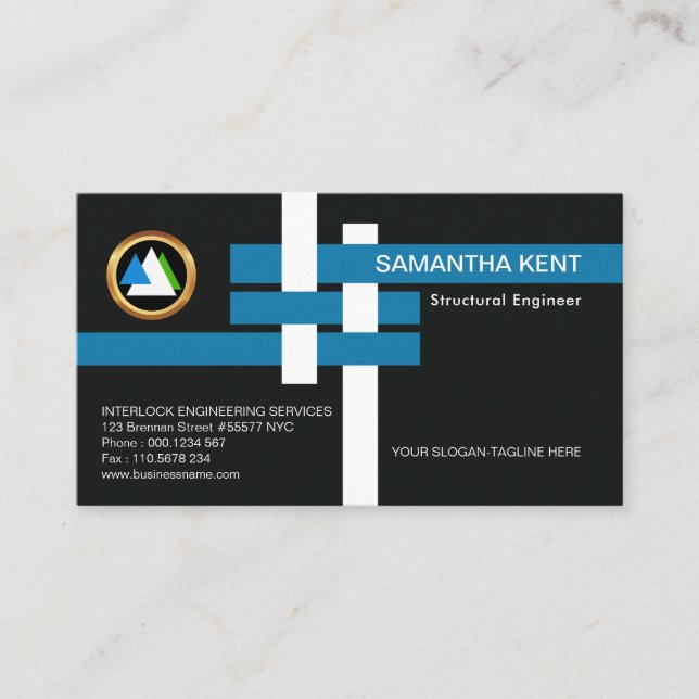 Idérik Interlocking I-Strålar fogar ihop att Visitkort (Framsida)
