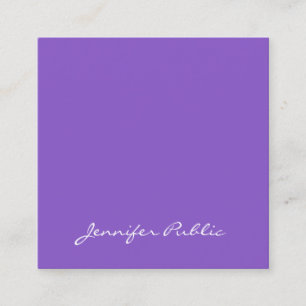 Idérik modern elegant violett silkefullföljandel fyrkantigt visitkort