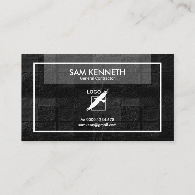 Idérik snyggt sågad timmerleverantör visitkort (Framsida)