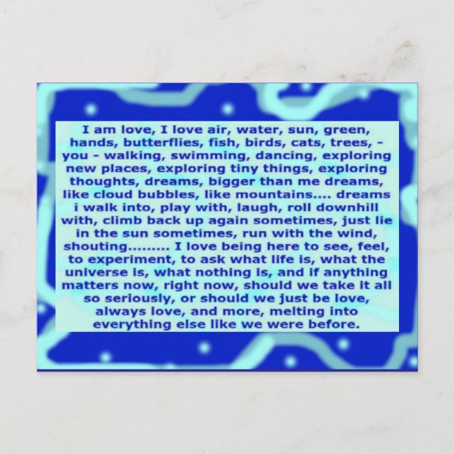 Idérik vykort 4a mig förmiddagkärlek, drömmar och (Framsida)