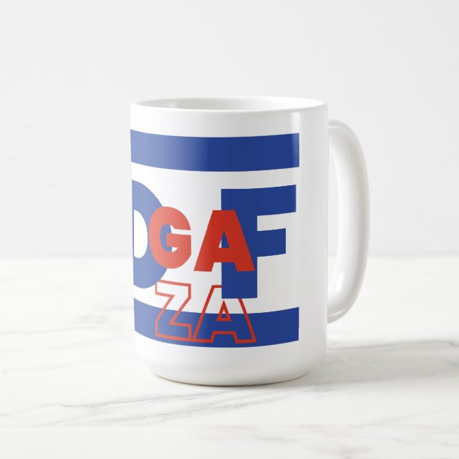 IDF och IDGAF-koncept Israels Palestinakonflikt Kaffemugg (Framsida höger)