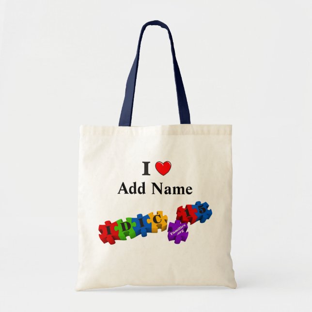 IDIC15 Bag Multifärgad Puzzle Anpassa Tygkasse (Framsidan)