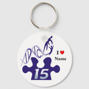 IDIC15 Kärlek Blue Puzzle Keychain Anpassa Dup15q Nyckelring