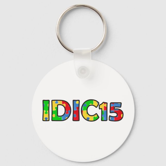 IDIC15 Keychain Multifärgad Puzzle Nyckelring (Framsida)