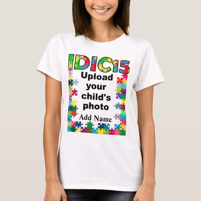 IDIC15 Womens Shirt Multifärgad Puzzle Ram Anpassn Tröja (Framsida)