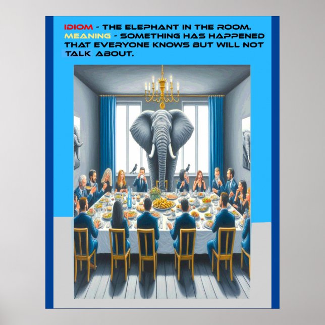 Idiom: elefanten i rummet poster (Framsidan)