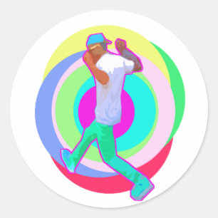 IDIOT DANCE logotyp Runt Klistermärke