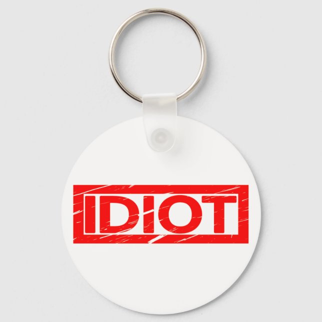 Idiot Frimärke Nyckelring (Framsida)