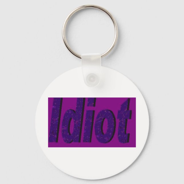"Idiot"-lila, stiliserad design Nyckelring (Framsida)