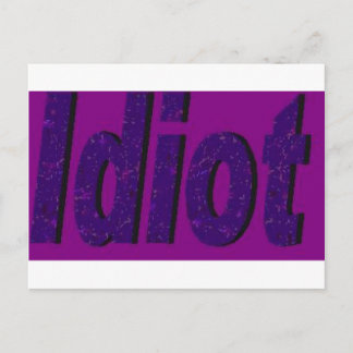 "Idiot"-lila, stiliserad design Vykort