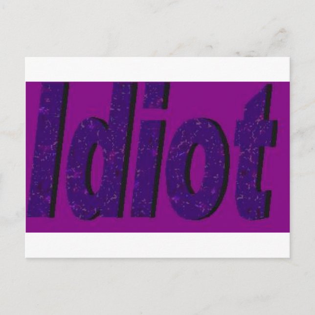 "Idiot"-lila, stiliserad design Vykort (Framsida)