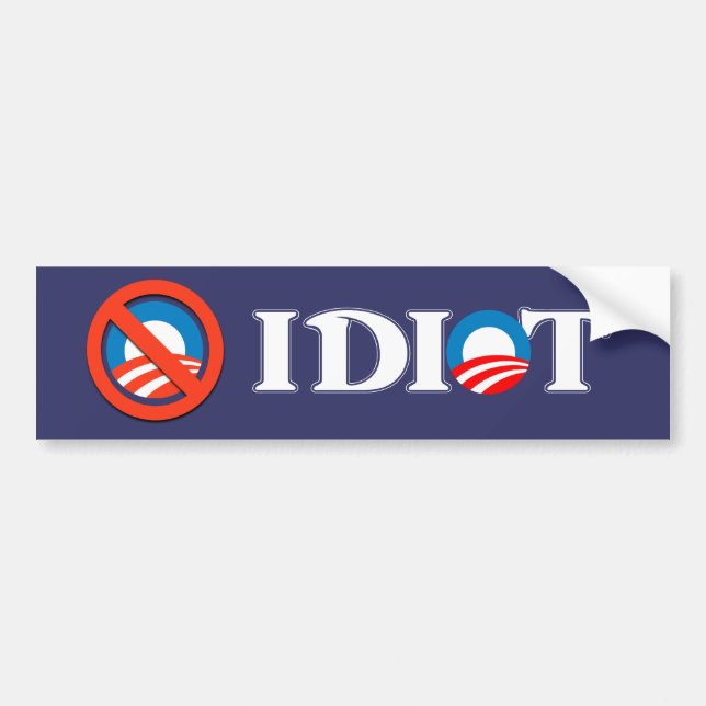 Idiot Obama Bildekal (Framsidan)