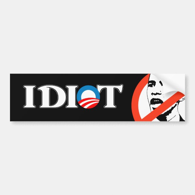Idiot Obama Bildekal (Framsidan)