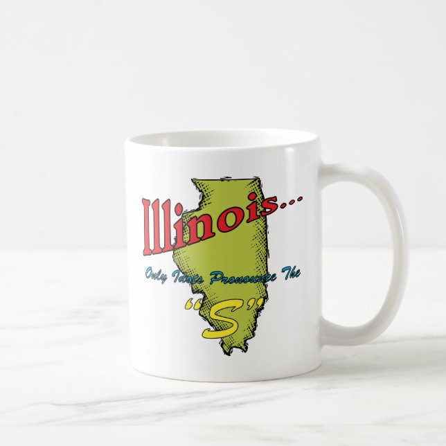 Idioter för Illinois IL Motto~ endast uttalar "set Kaffemugg (Höger)