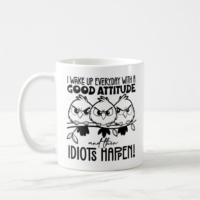 Idioter Händer Roligt Fågelcitat Gåvor  Kaffemugg (Vänster)