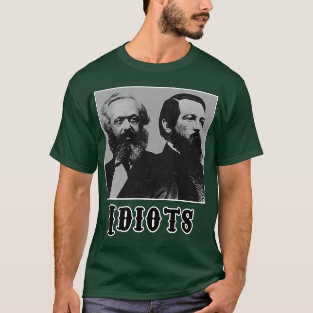 Idioter: Marx och Engles T Shirt (Framsida)
