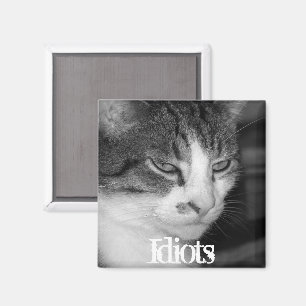 "Idiots" Crabby Cat Magnet
