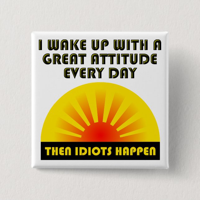 Idiots Hänen Funny Button Knapp (Framsida)