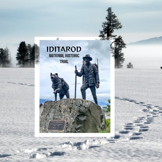 Iditarod National Historic Trail Mile Zero Markör Vykort (Skapare uppladdad)