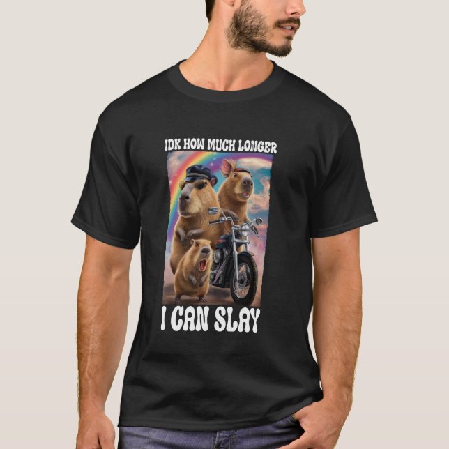 Idk hur mycket längre jag kan sticka Capybara Funn T Shirt (Framsida)
