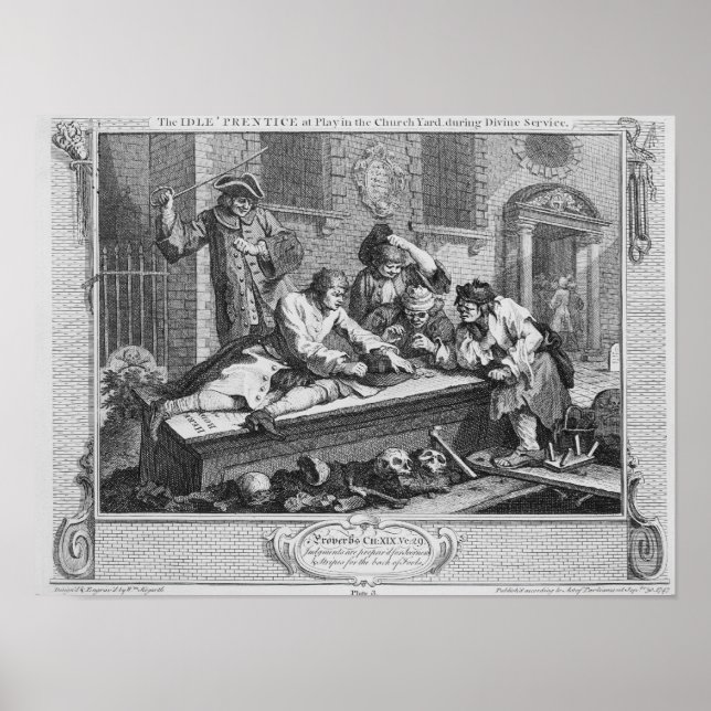 Idle 'Prentice at Play in Church Yard Poster (Framsidan)