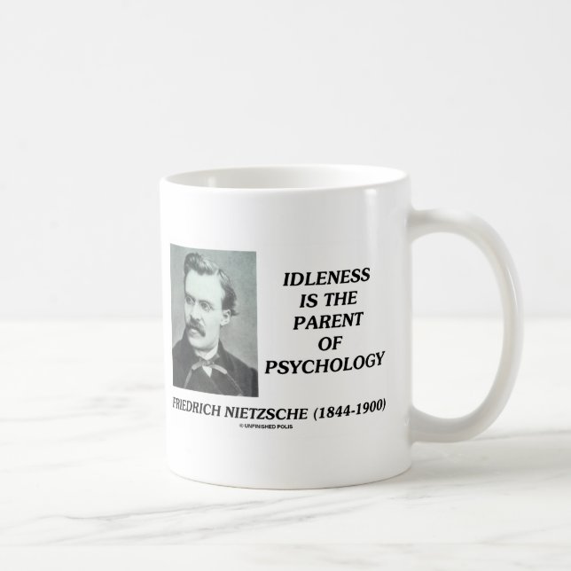 Idleness är föräldern av psykologi kaffemugg (Höger)