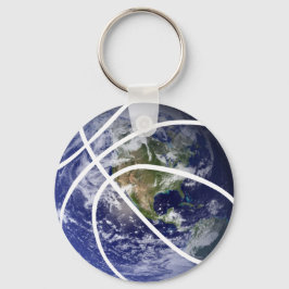 Idrott boll Basketball Earth Nyckelring