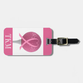 Idrott - Rosa Ribbon Golf Bagagebricka