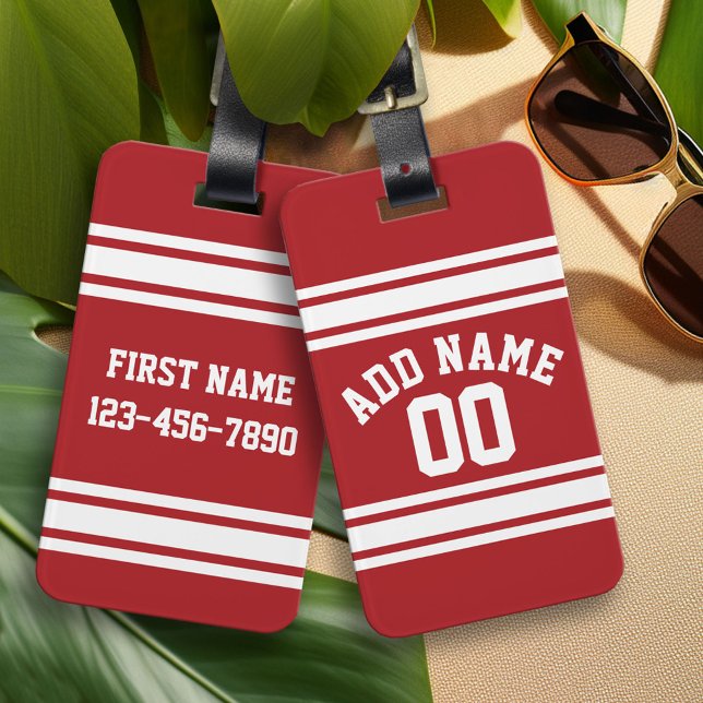 Idrottar Jersey med ditt namn och nummer Bagagebricka (Custom Luggage Tag)