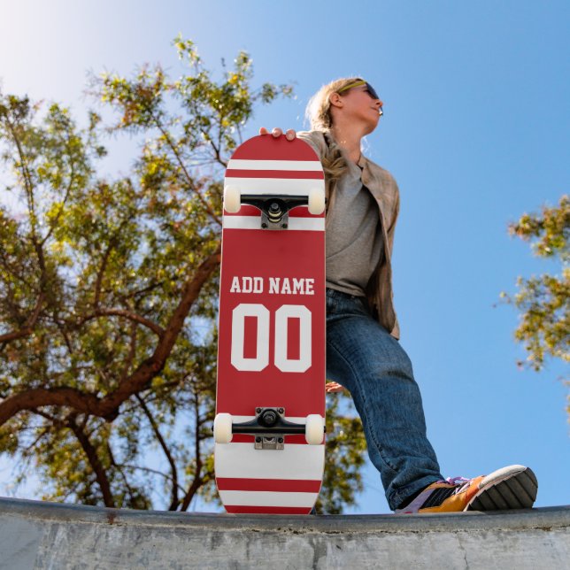 Idrottar Jersey med ditt namn och nummer Old School Skateboard Bräda 21,6 Cm (Utomhus 1)