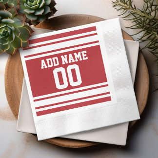 Idrottar Jersey med ditt namn och nummer Pappersservett