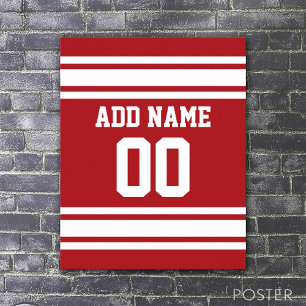 Idrottar Jersey med ditt namn och nummer Poster