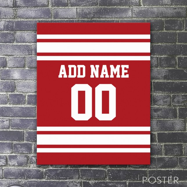 Idrottar Jersey med ditt namn och nummer Poster (Sport Jersey Poster)