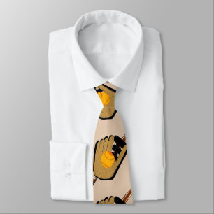 Idrottar Necktie med Baseball Glove & Fladdermus Slips