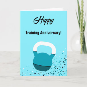 Idrottare Kettlebell Glad Träningsjubileum Kort
