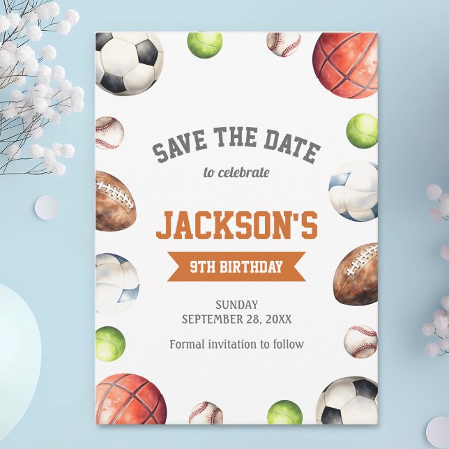 Idrotten Bollar Alla idrottar som Låt oss har Boll Spara Datumet (Skapare uppladdad)