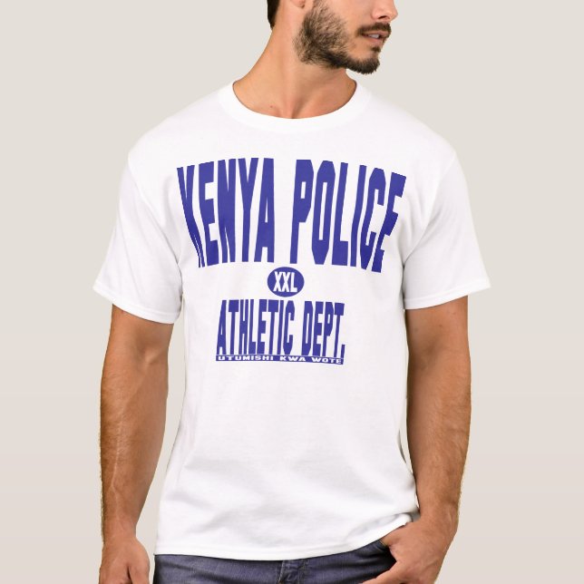 idrotts- t skjorta för kenya polis t-shirt (Framsida)