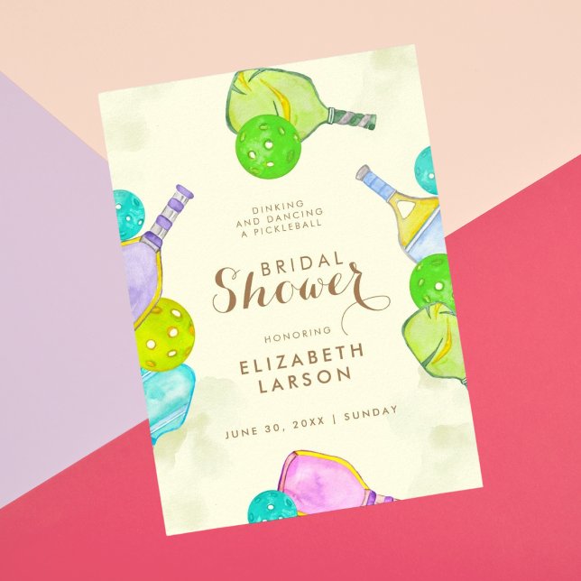 Idrottsälskare Vattenfärg Pickleball Bröllopsklänn Poster (Skapare uppladdad)