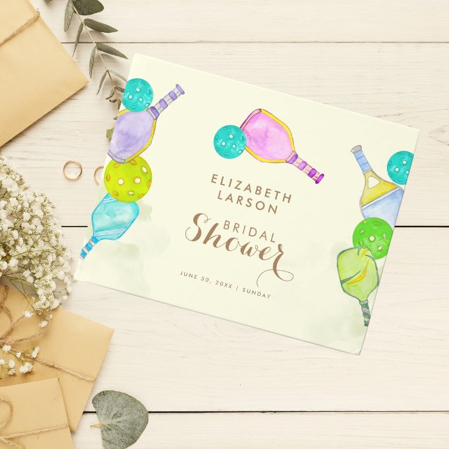 Idrottsälskare Vattenfärg  Pickleball Tematisk Brö Gästböcker (Skapare uppladdad)