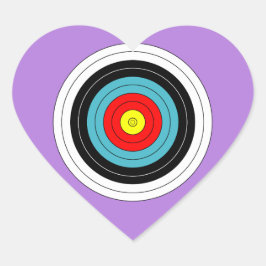 Idrottsarkitekturmål på Lavender Lila Heart Hjärtformat Klistermärke